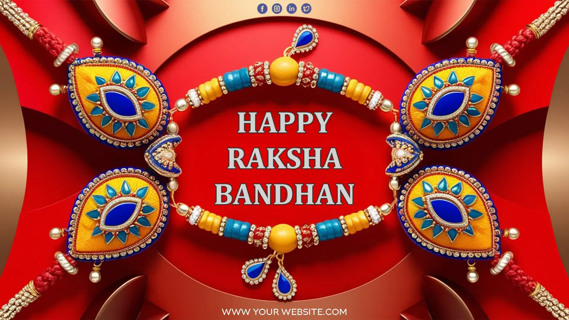 Vibrant and Elegant Raksha Bandhan Wishes Card PSD image